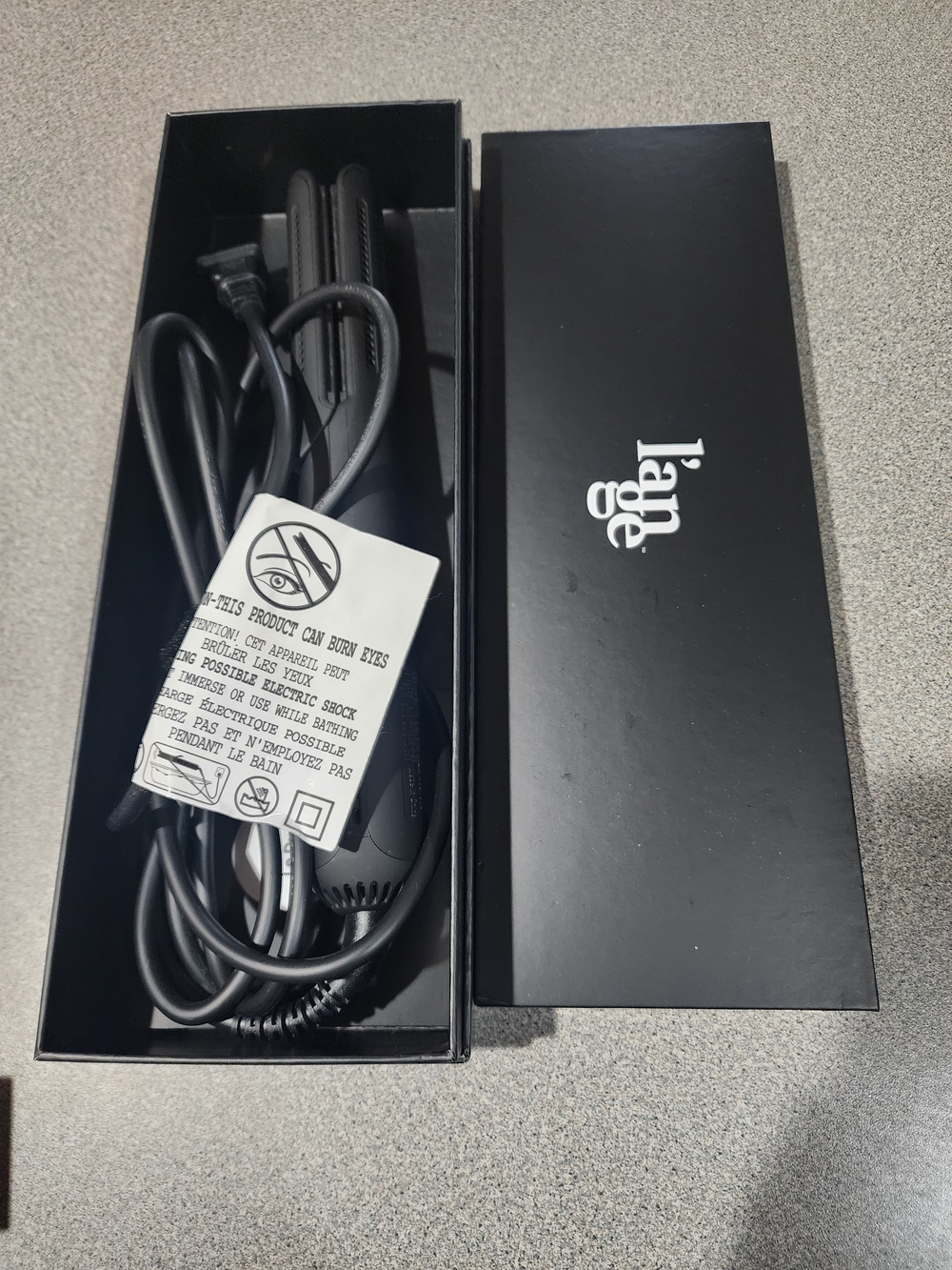 Lange Black Hair Straightener with Box and Cord